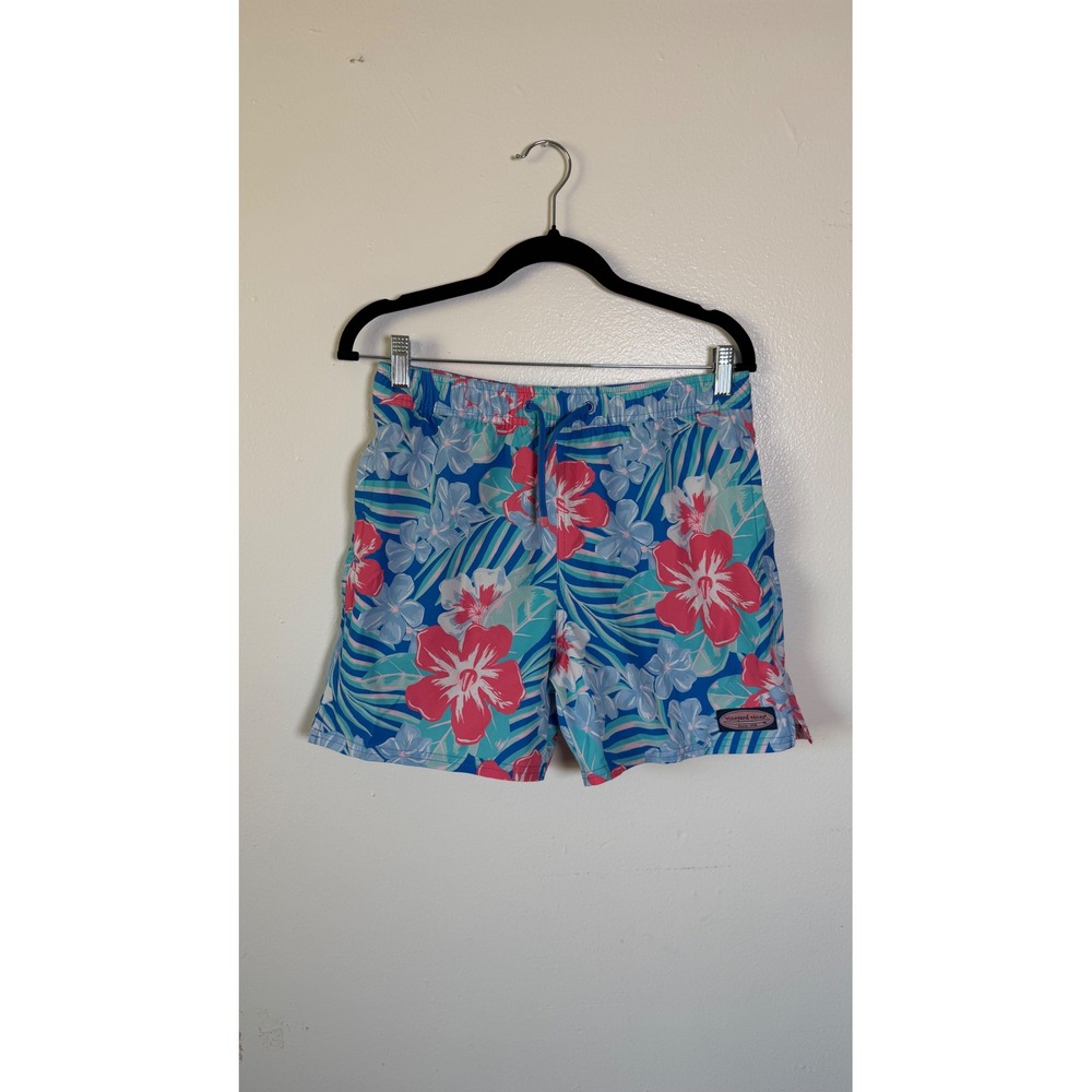 Vineyard Vines Men's Large Tropical Floral Swim Trunks Coastal Resort beacj